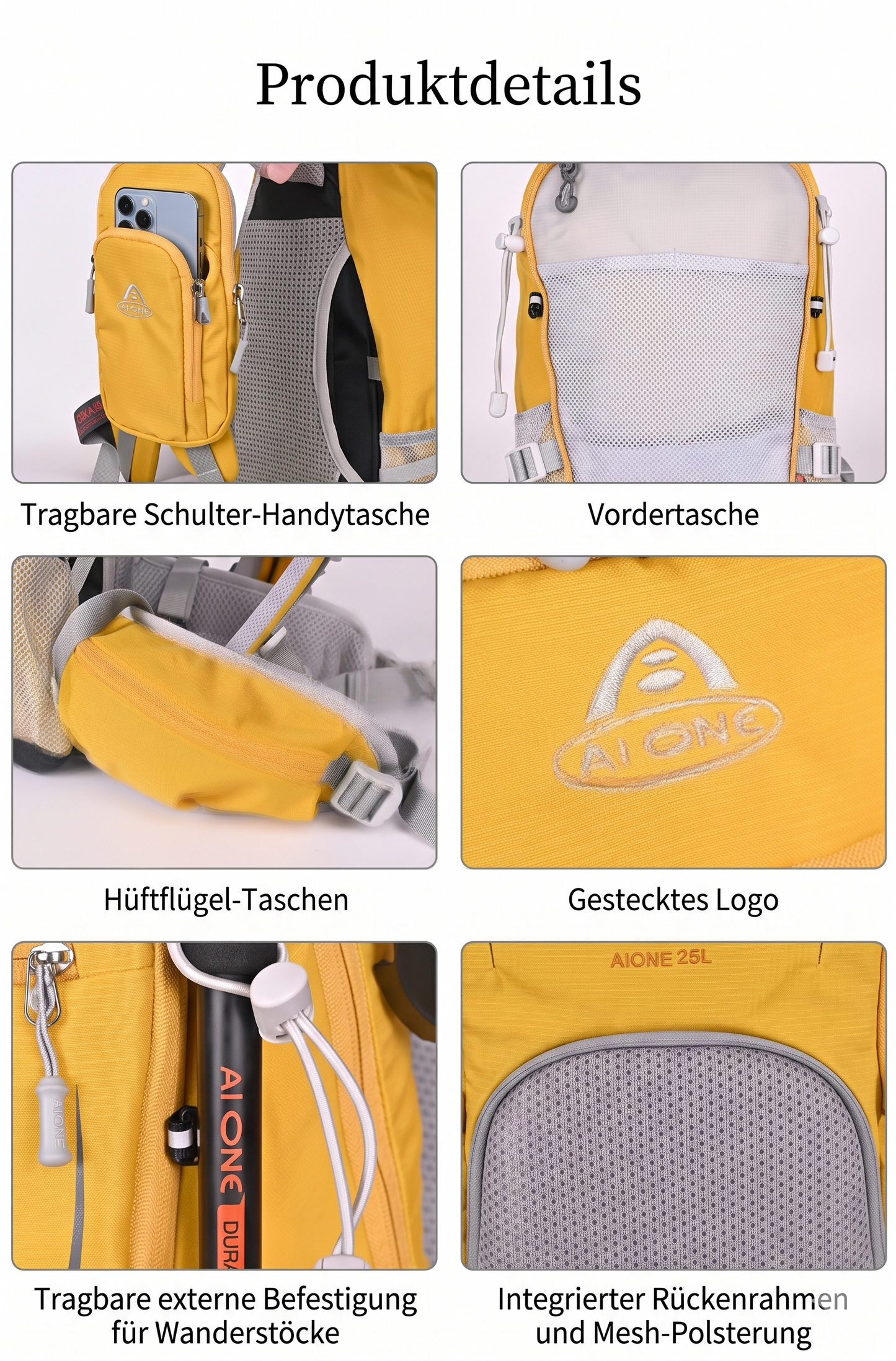 Wanderrucksack 25L wasserdicht – Leicht, atmungsaktiv & robust