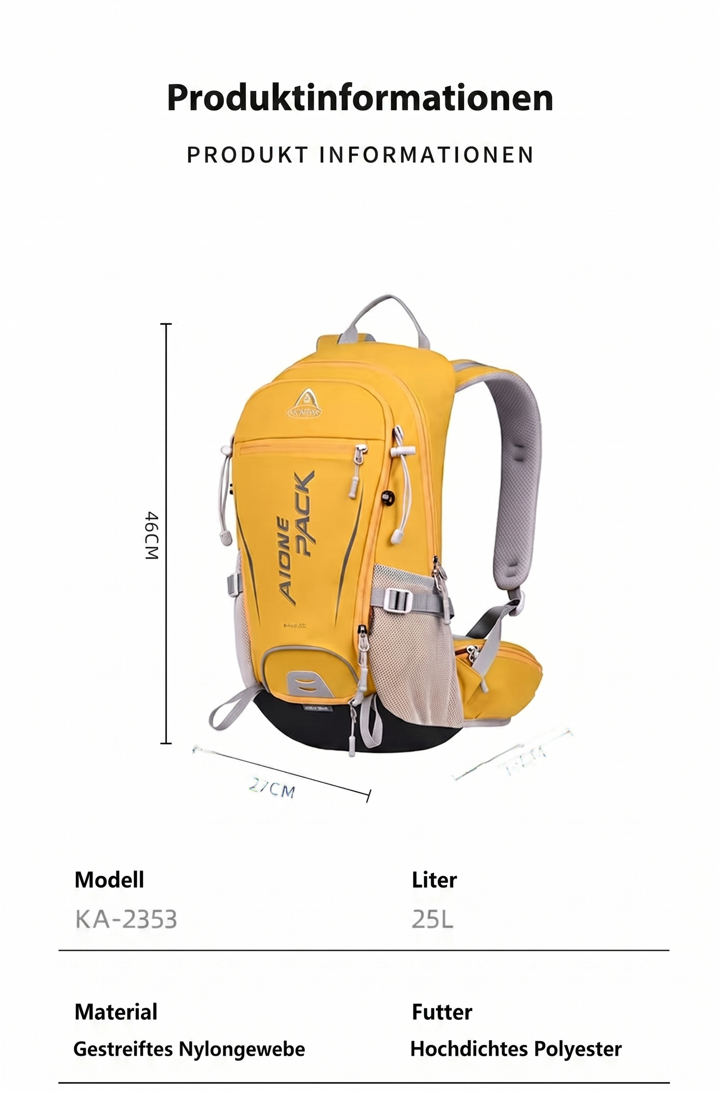 Wanderrucksack 25L wasserdicht – Leicht, atmungsaktiv & robust