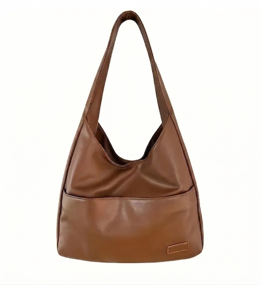 Braun-Schwarze Leder Handtasche – Zeitlos, Elegant & Mit Verstellbarem Schulterriemen