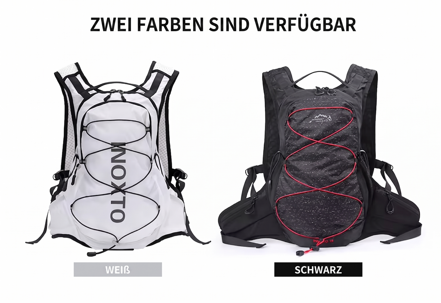 Lauf- & Fahrradrucksack 18L – Trinksystem & 360° Reflektoren