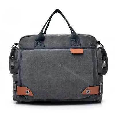 Canvas Umhängetasche Herren – Messenger Bag mit 15-Zoll Laptopfach