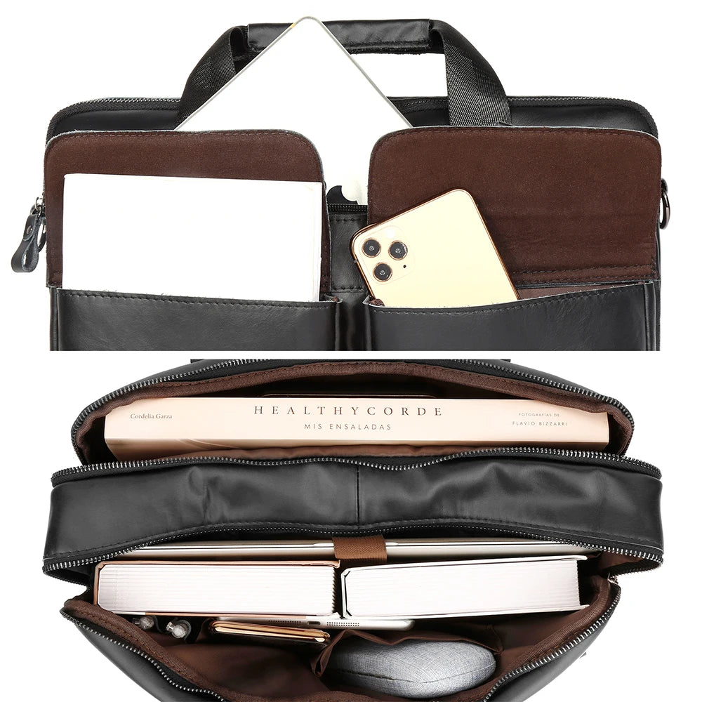 Leder-Aktentasche 15,6" – Business & Laptop