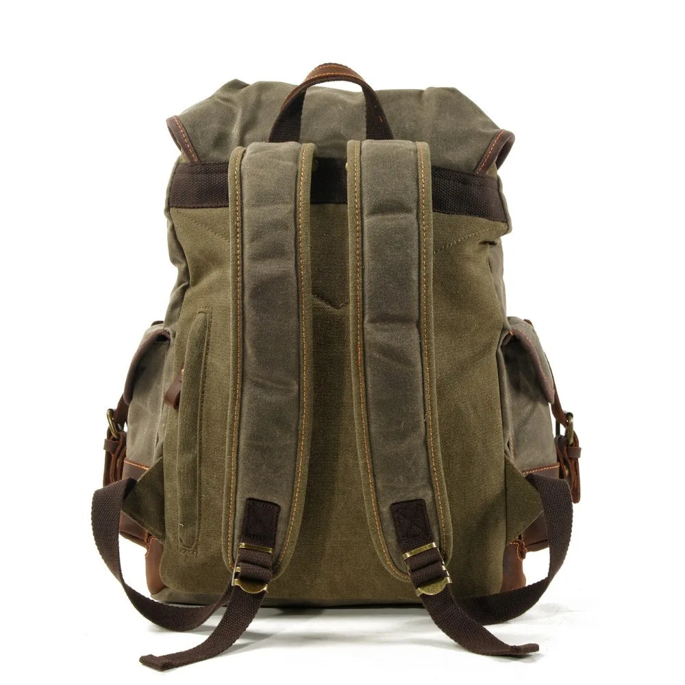 Vintage Rucksack Herren – Wasserdichter Canvas Rucksack mit Stil