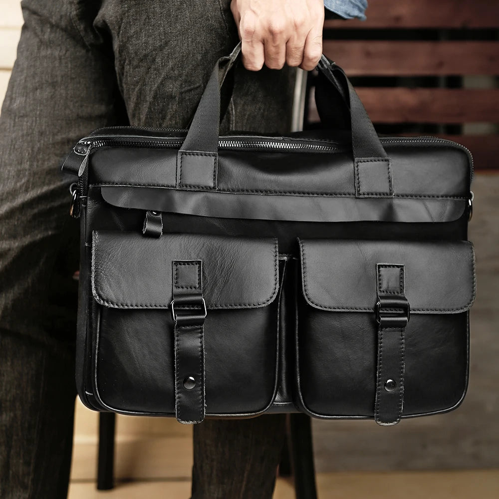 Leder-Aktentasche 15,6" – Business & Laptop