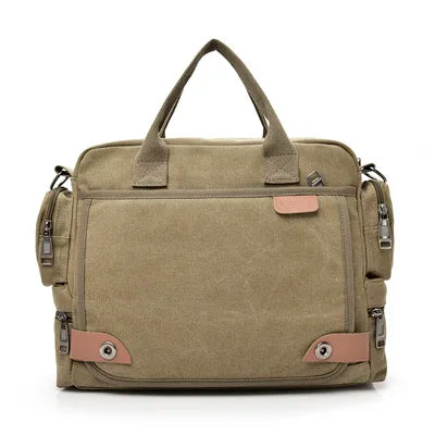 Canvas Umhängetasche Herren – Messenger Bag mit 15-Zoll Laptopfach