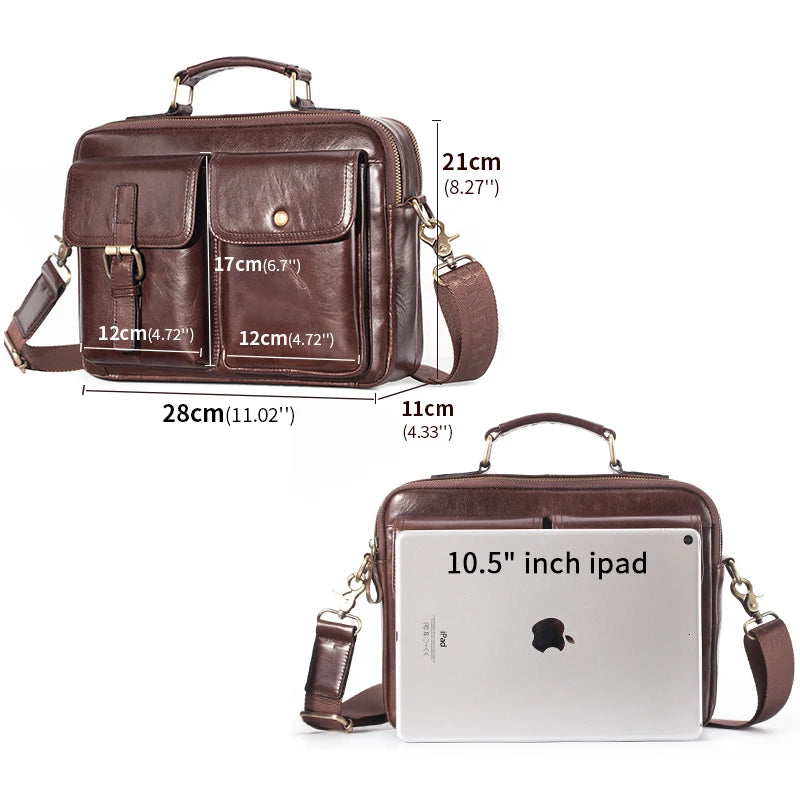 Aktentasche Herren Leder – Umhängetasche mit Laptopfach