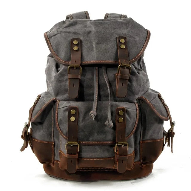 Vintage Rucksack Herren – Wasserdichter Canvas Rucksack mit Stil