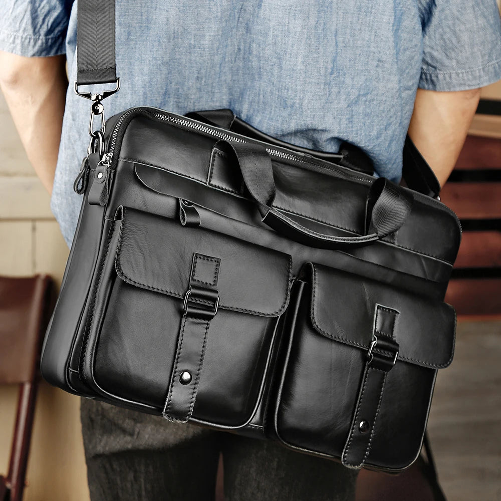 Leder-Aktentasche 15,6" – Business & Laptop