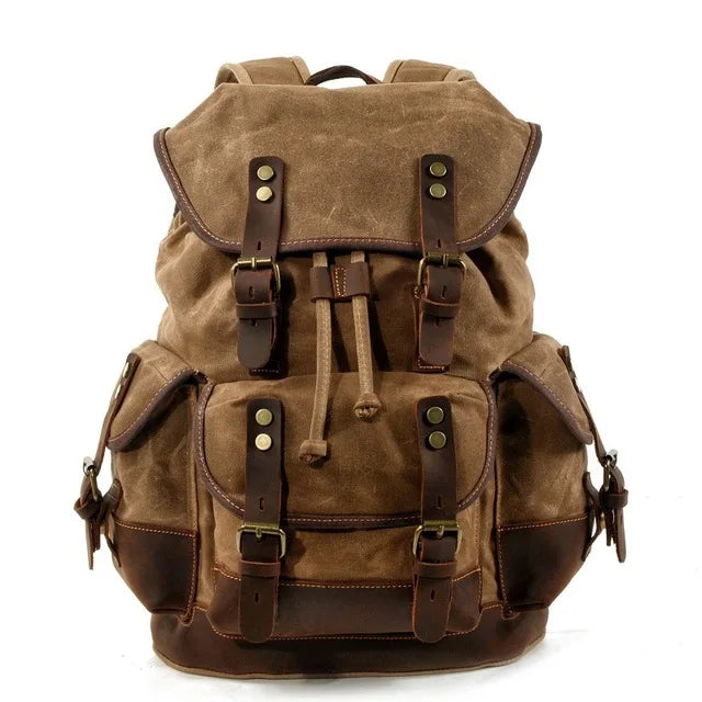 Vintage Rucksack Herren – Wasserdichter Canvas Rucksack mit Stil