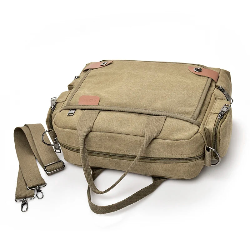 Canvas Umhängetasche Herren – Messenger Bag mit 15-Zoll Laptopfach