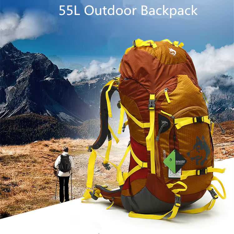 Wanderrucksack 55L Wolfspfad – Reißfest mit Regenhülle