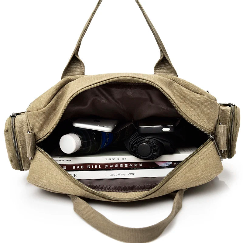 Canvas Umhängetasche Herren – Messenger Bag mit 15-Zoll Laptopfach