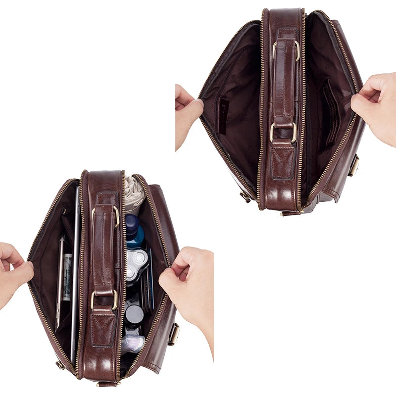 Aktentasche Herren Leder – Umhängetasche mit Laptopfach