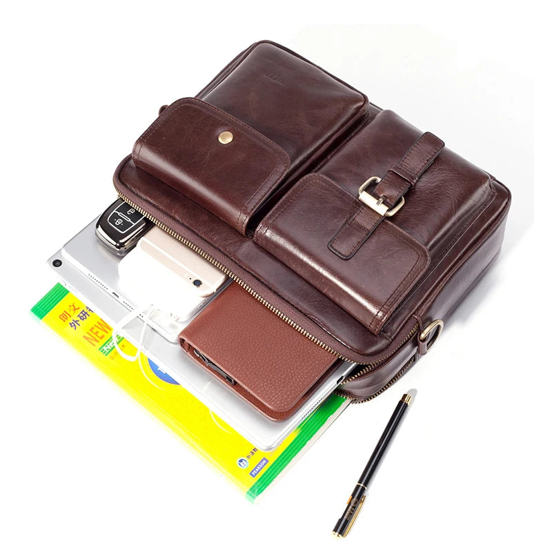 Aktentasche Herren Leder – Umhängetasche mit Laptopfach