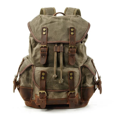 Vintage Rucksack Herren – Wasserdichter Canvas Rucksack mit Stil 25L