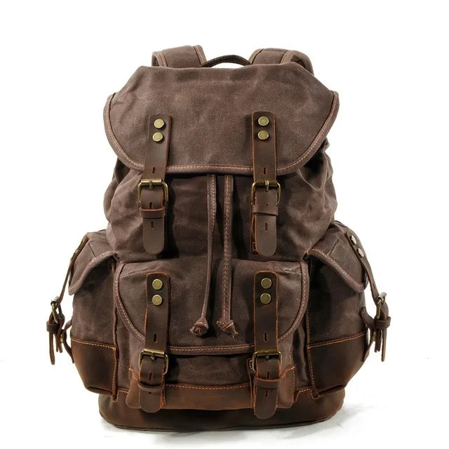 Vintage Rucksack Herren – Wasserdichter Canvas Rucksack mit Stil