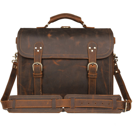 Braune Leder Crossbodytasche 20L Aurelion – Vintage Duffel aus Echtleder