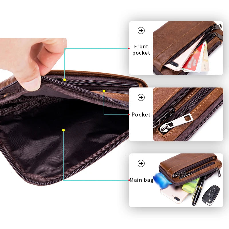 Gürteltasche Herren Leder – Multifunktional mit Haken