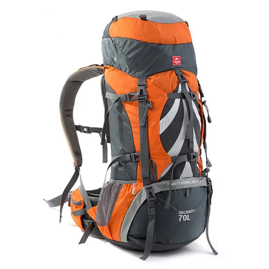 Wanderrucksack 70L Entdeckerstolz – Air-Flow & Regenhülle