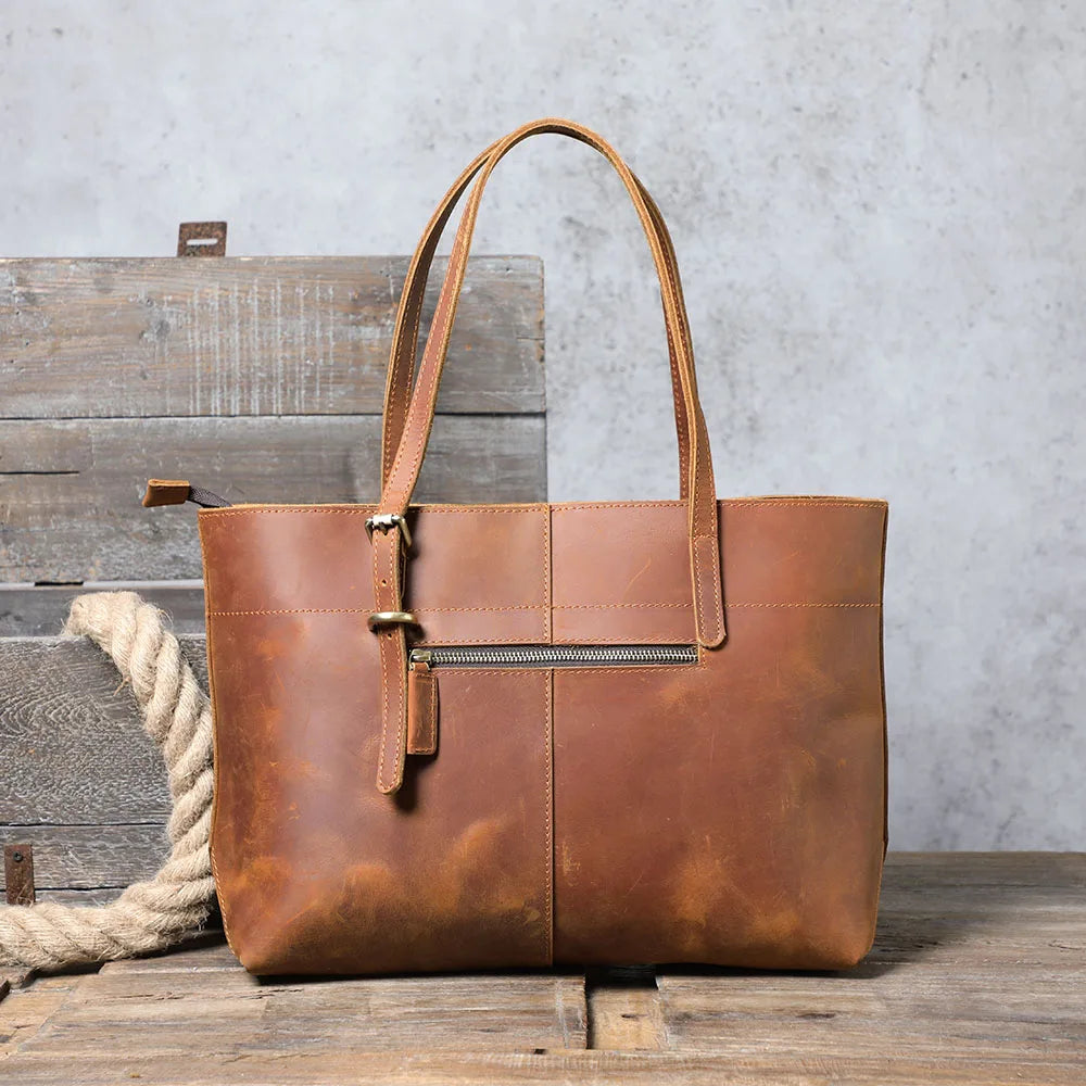 Leder-Aktentasche Herren Vintage – Laptoptasche braun