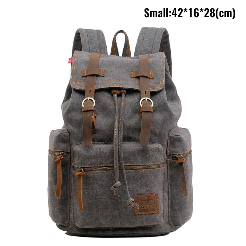 Canvas Rucksack Herren Damen – Vintage Daypack mit Laptopfach 14 Zoll