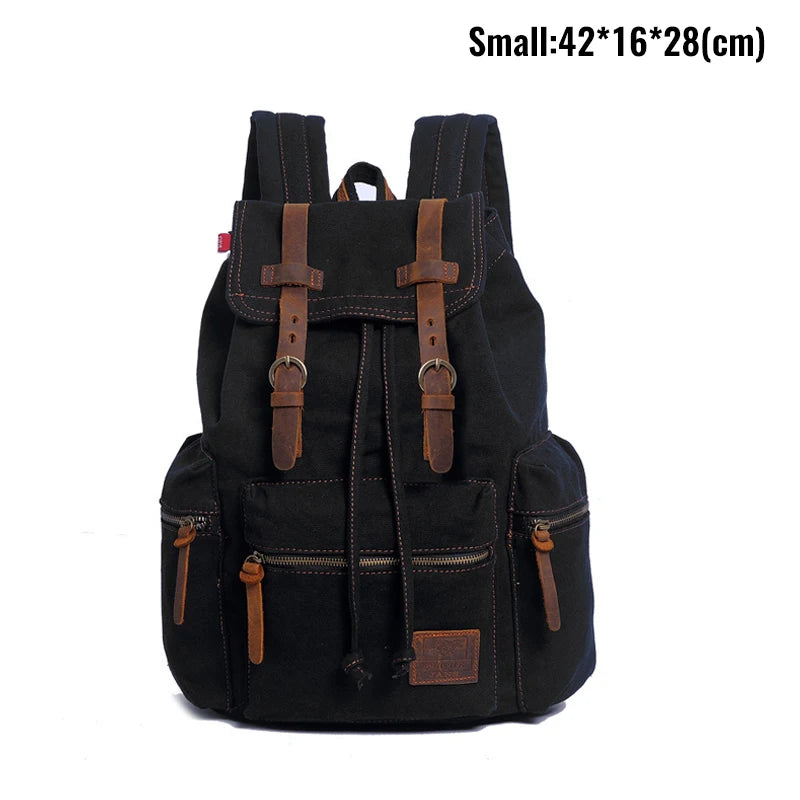 Canvas Rucksack Herren Damen – Vintage Daypack mit Laptopfach 14 Zoll