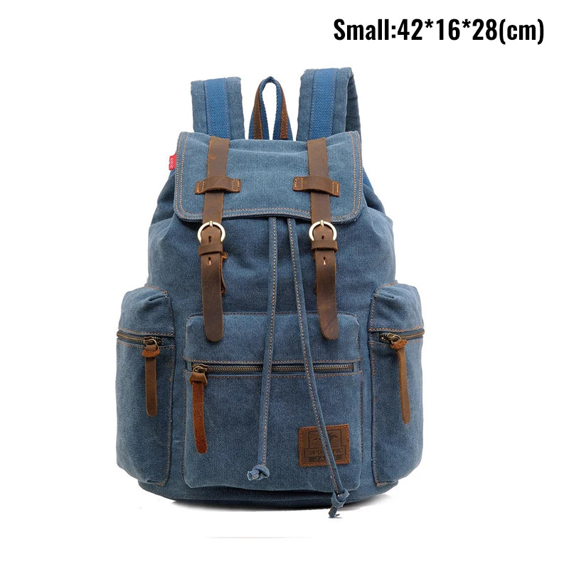 Canvas Rucksack Herren Damen – Vintage Daypack mit Laptopfach 14 Zoll