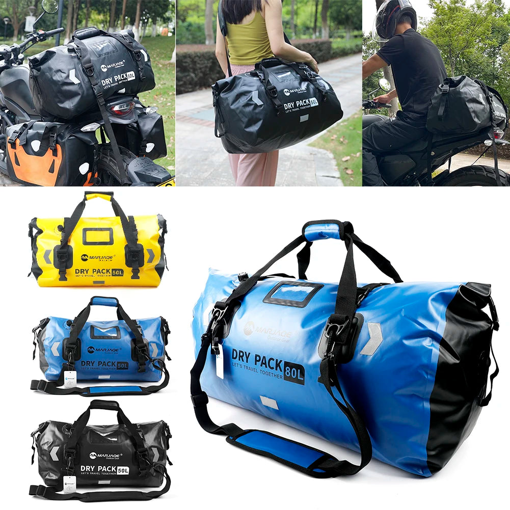 Motorradgepäcktasche wasserdicht 50L/80L – IPX6 Motorradhecktasche