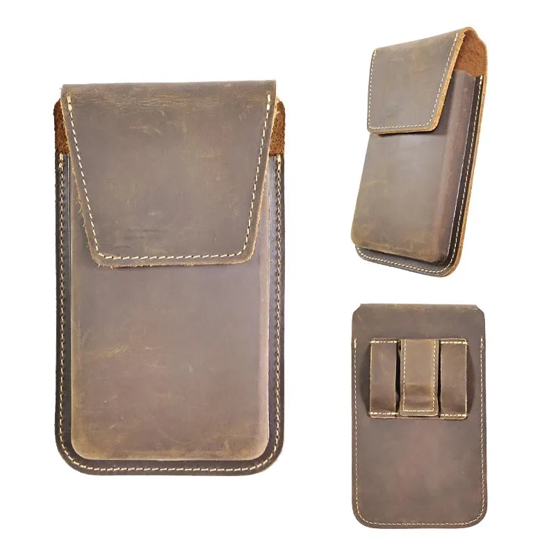 Gürteltasche Herren Leder – Vintage Handytasche XXL