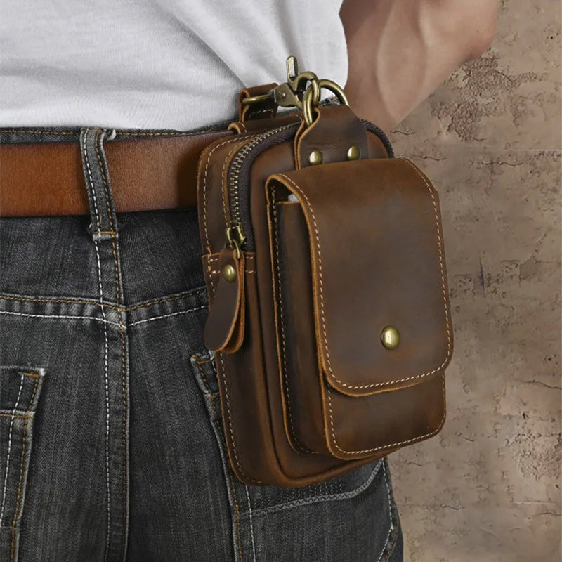 Gürteltasche Leder – Vintage Hüfttasche mit Reißverschluss