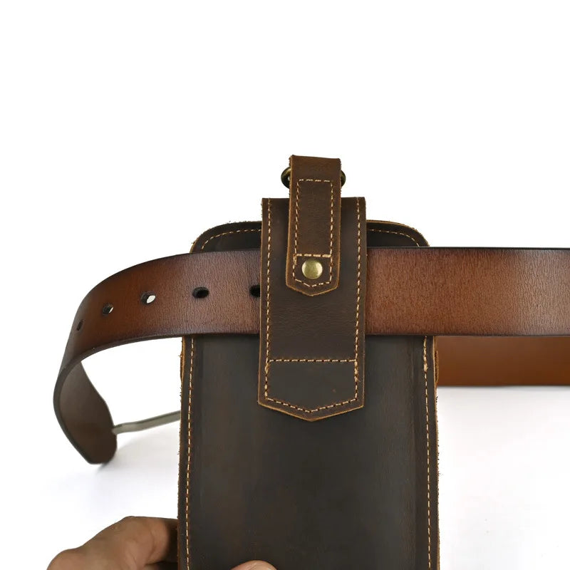 Gürteltasche Leder – Vintage Hüfttasche mit Reißverschluss