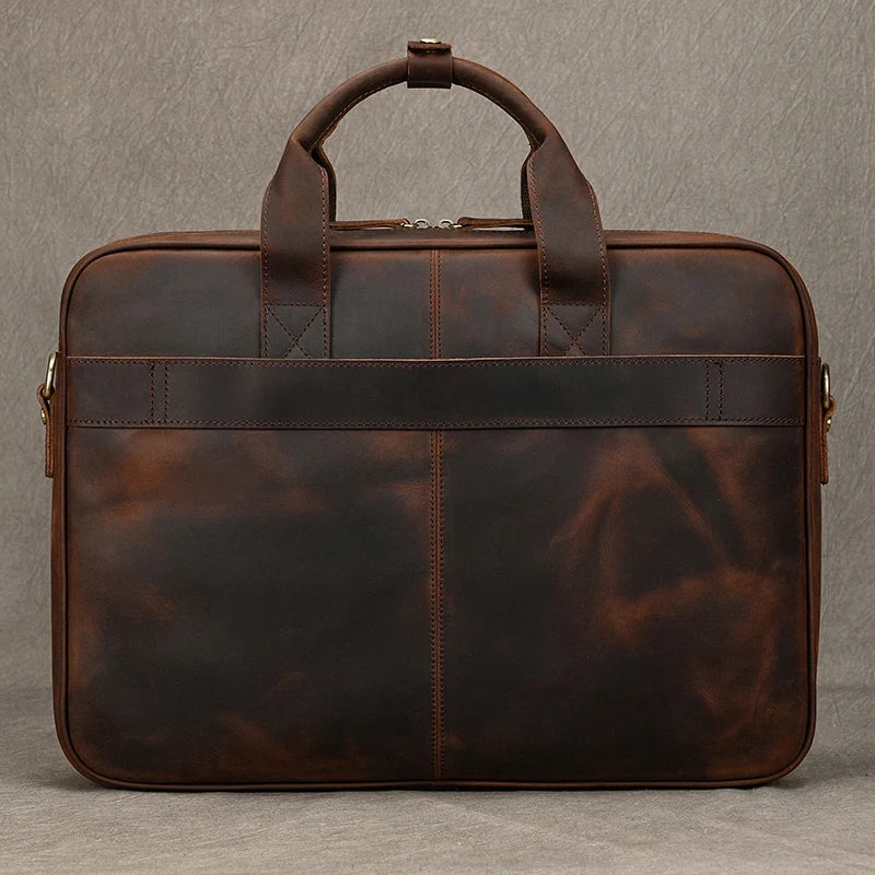 Aktentasche Leder Herren mit Laptopfach 15,6 Zoll braun