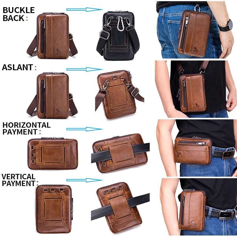 Gürteltasche Herren Leder – Multifunktional mit Haken