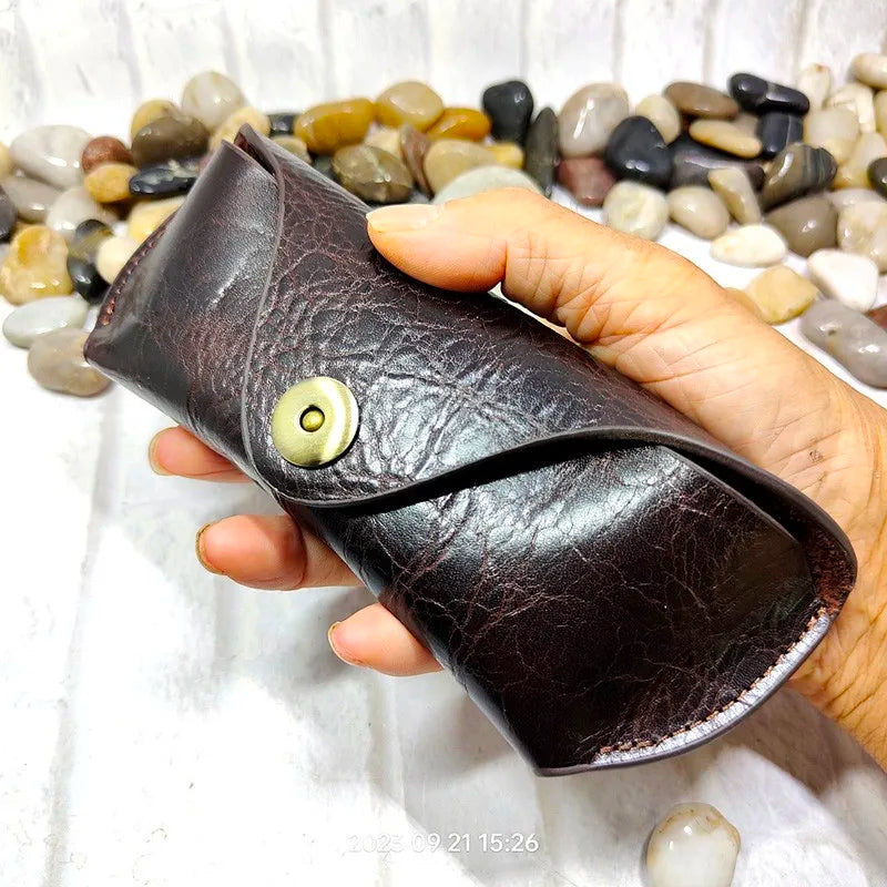 Gürteltasche mit Brillenetui aus Echtleder – kompakt