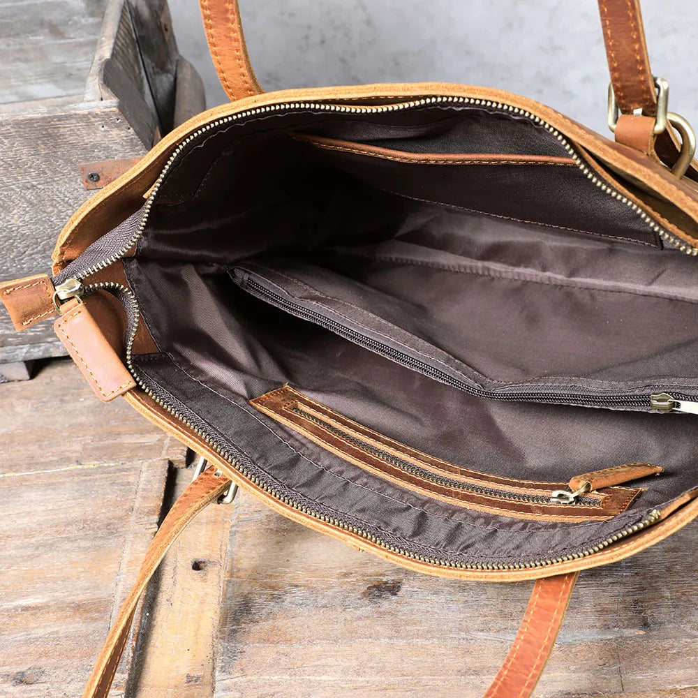 Leder-Aktentasche Herren Vintage – Laptoptasche braun