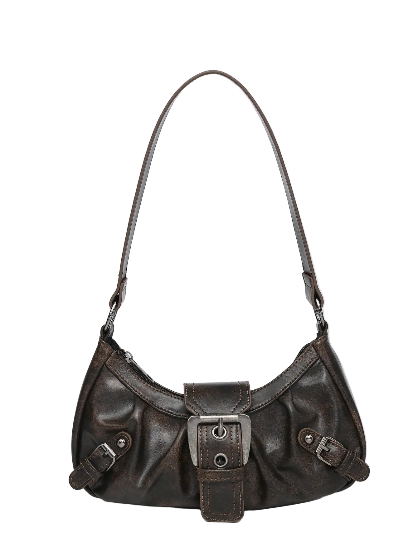 Hobo Bag aus Vintage Kunstleder – Mit Verstellbarem Schulterriemen
