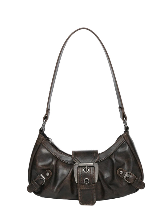 Hobo Bag aus Vintage Kunstleder – Mit Verstellbarem Schulterriemen