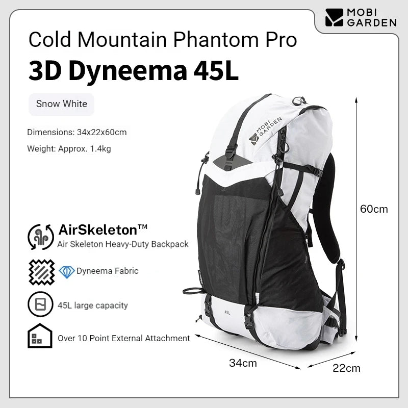 Dyneema Rucksack 45L – MOBI GARDEN Phantom Pro | Ultraleicht
