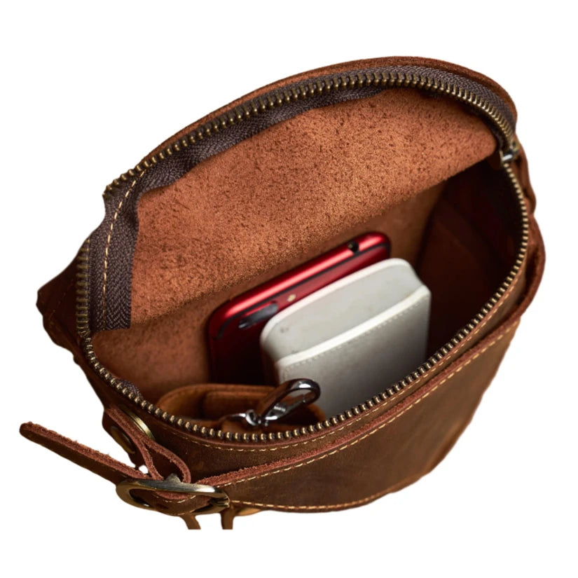 Gürteltasche Leder Vintage – Bauchtasche für Herren