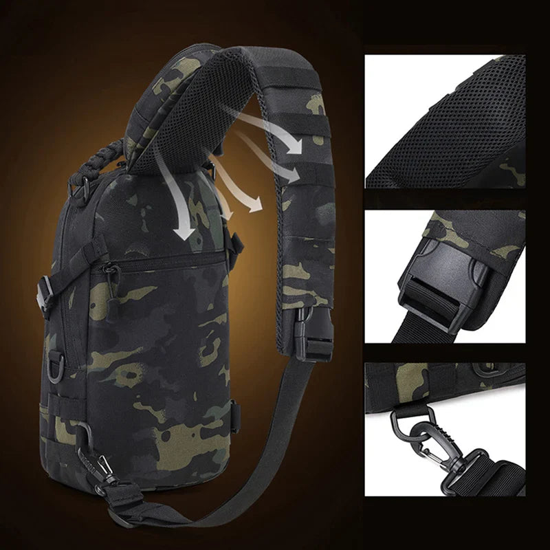 Herren Brusttasche Tactical 4L – MOLLE, Tablet-Fach & Multi-Pockets