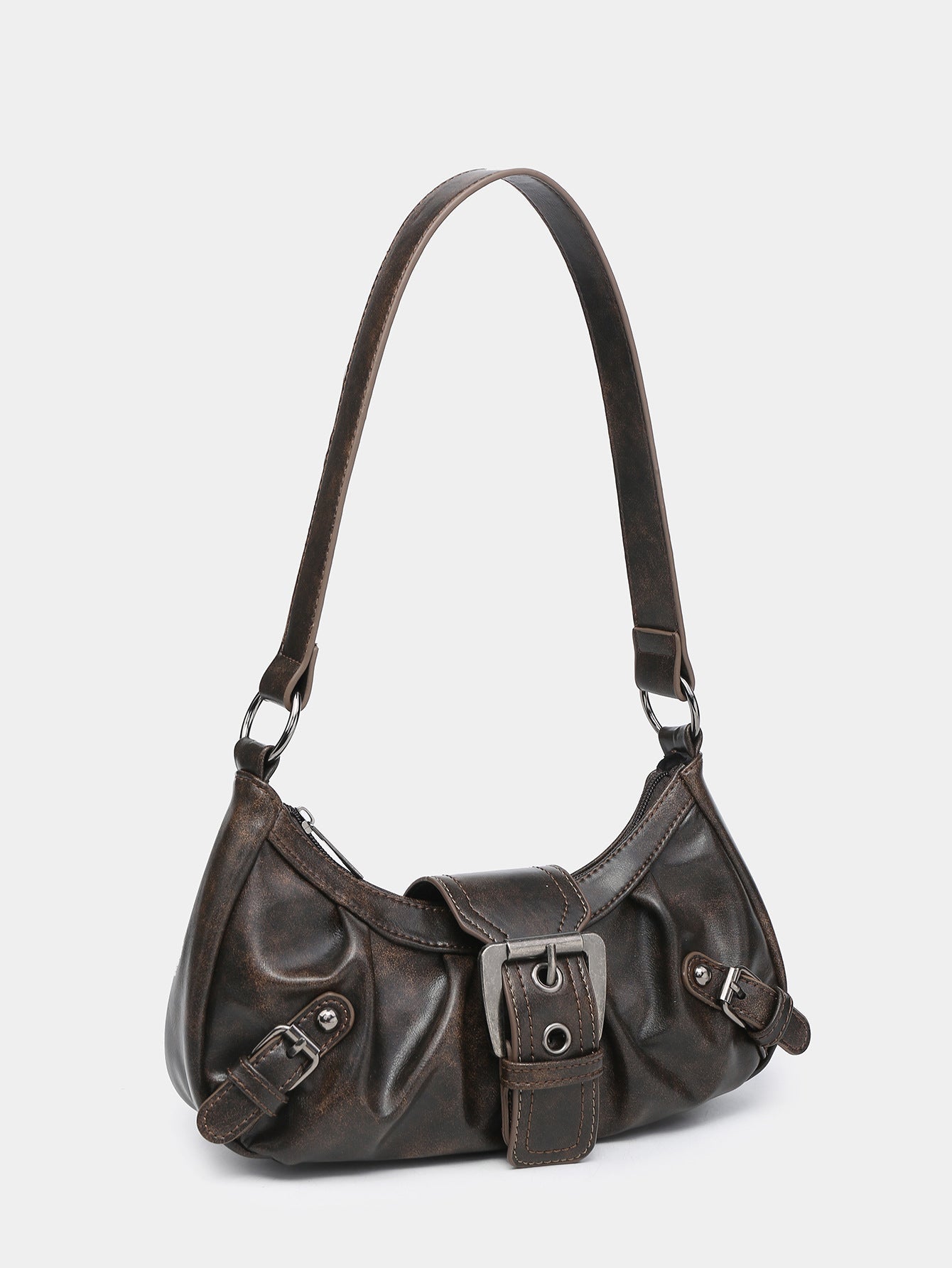 Hobo Bag aus Vintage Kunstleder – Mit Verstellbarem Schulterriemen