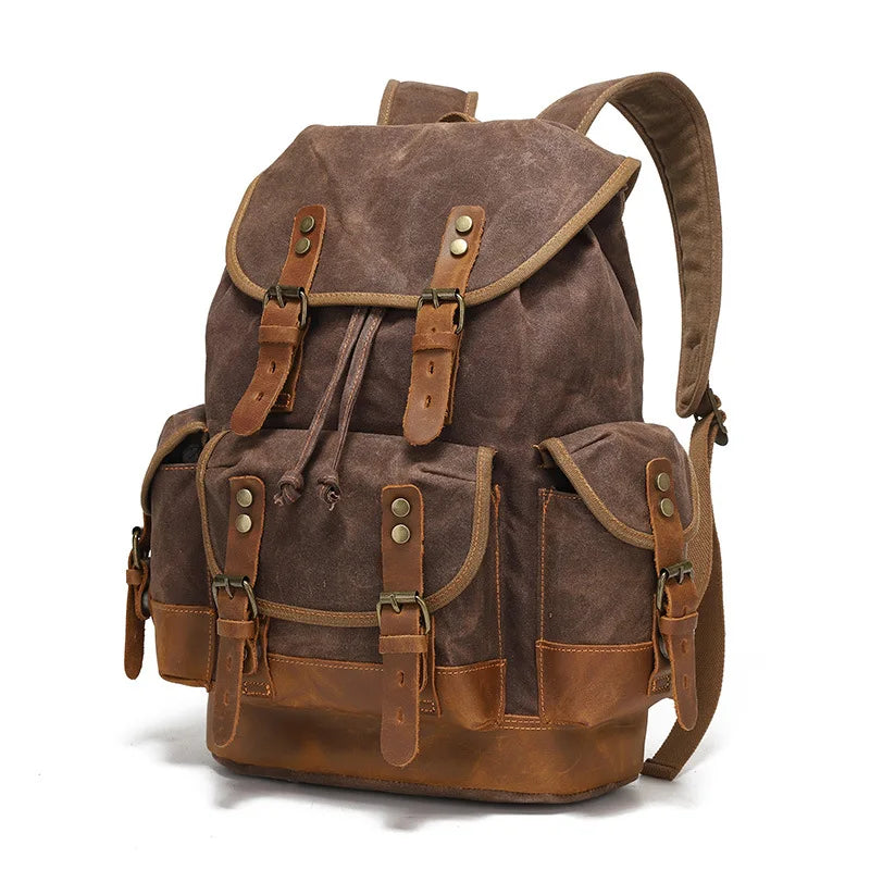 Vintage Rucksack Herren – Wasserdichter Canvas Rucksack mit Stil