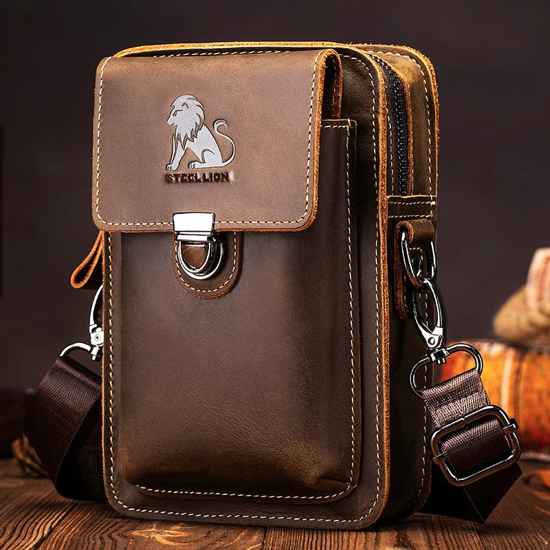 Leder-Gürteltasche Crazy Horse – Handy & Crossbody