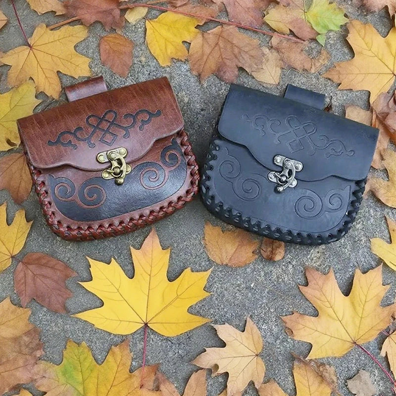 Mittelalter Gürteltasche – Leder Geldbeutel im Wikinger-Stil