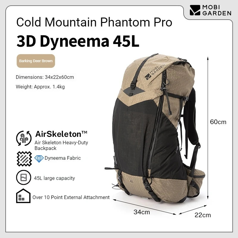 Dyneema Rucksack 45L – MOBI GARDEN Phantom Pro | Ultraleicht