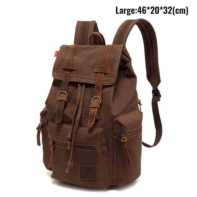 Canvas Rucksack Herren Damen – Vintage Daypack mit Laptopfach 14 Zoll