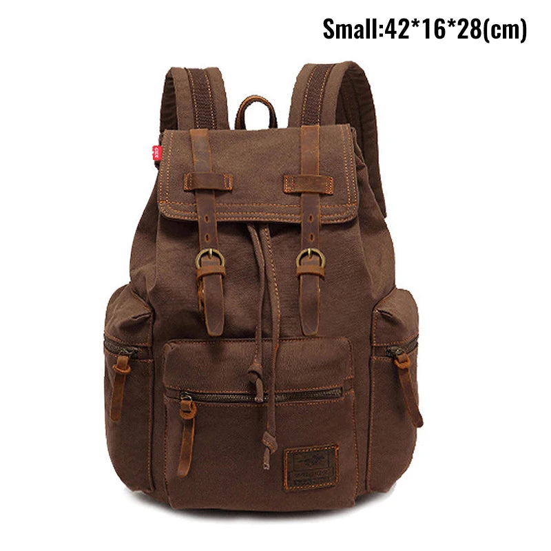 Canvas Rucksack Herren Damen – Vintage Daypack mit Laptopfach 14 Zoll