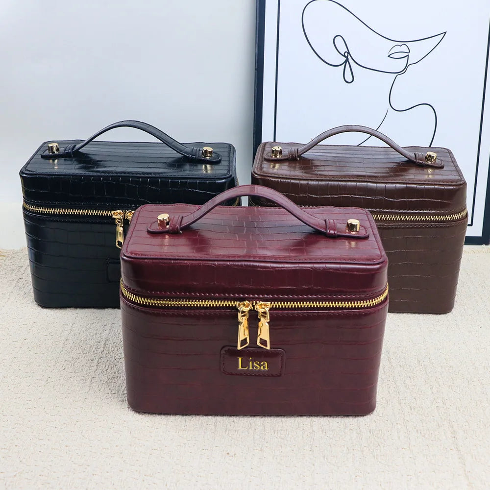 Kulturtasche zum Aufhängen – Krokodilprägung