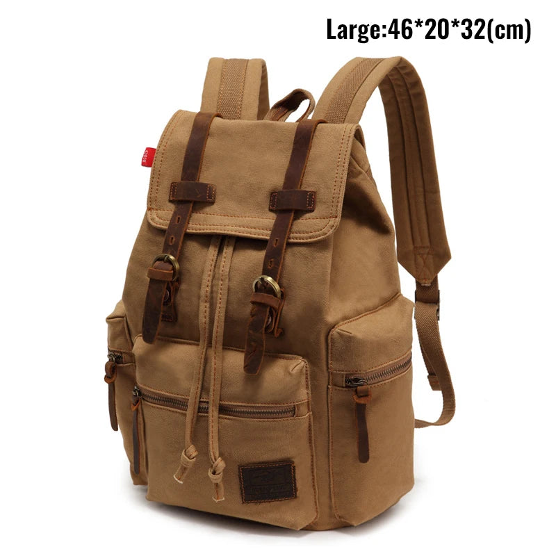 Canvas Rucksack Herren Damen – Vintage Daypack mit Laptopfach 14 Zoll