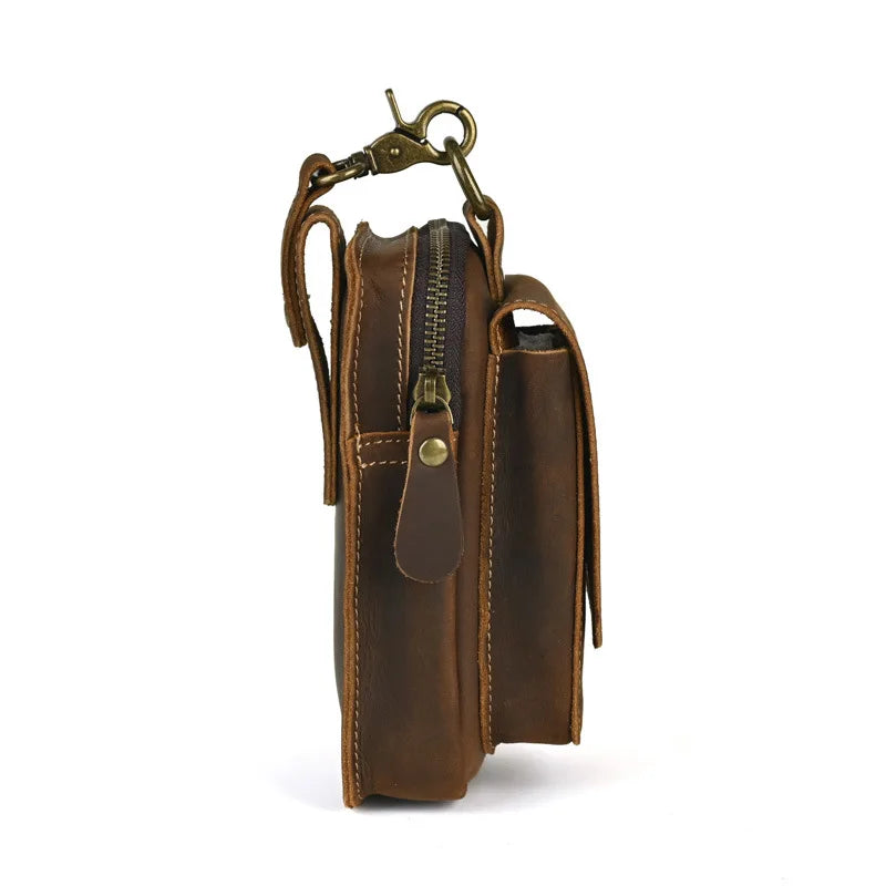 Gürteltasche Leder – Vintage Hüfttasche mit Reißverschluss